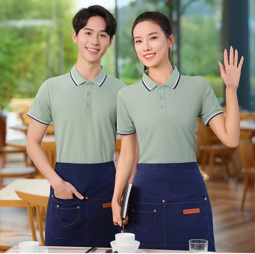 酒店餐饮服务员工作服定制短袖翻领t恤餐厅火锅奶茶店服装夏季女